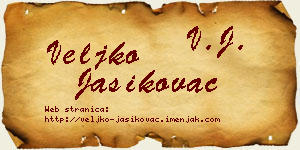 Veljko Jasikovac vizit kartica